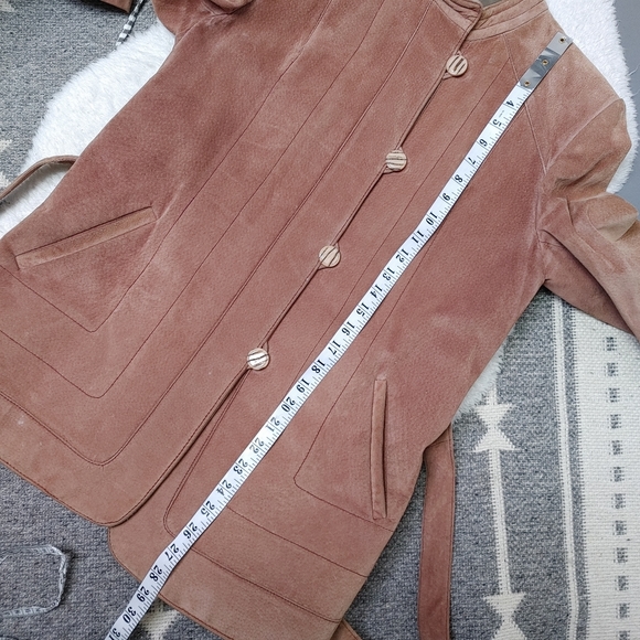 Vintage Lanvin suede leather belted jacket size M - Picture 14 of 16